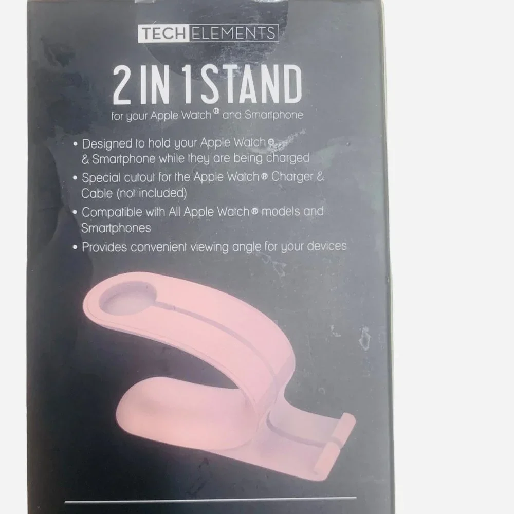 Tech Elements 2 in 1 Blue Wired Charging Stand For Apple Watch and Smartphone OS